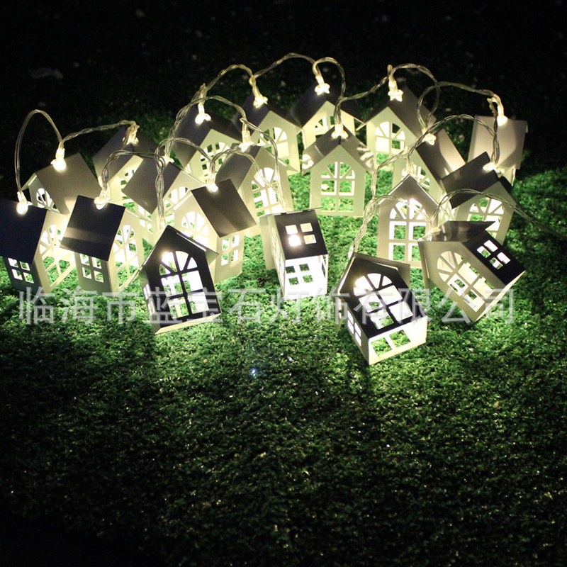 Unique Wonderful Metal String Lantern House Starry Lights For Child'S Home Christmas Tree Bar Festival Decoration